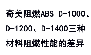 奇美TBBA系列防火級ABS D-1000、D-1200及D-1400之間的阻燃性能差異